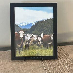 Black Framed Cow Landscape Art